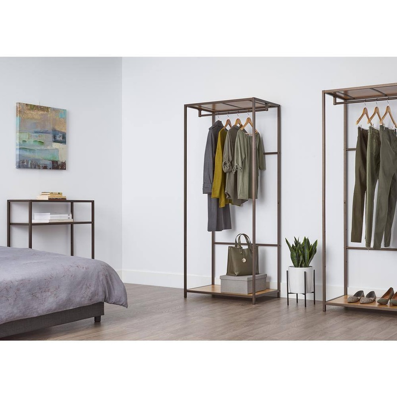 Trinity TBFPRA-2706 Bronze Bamboo Clothes Rack 30 in. W x 72 in. H