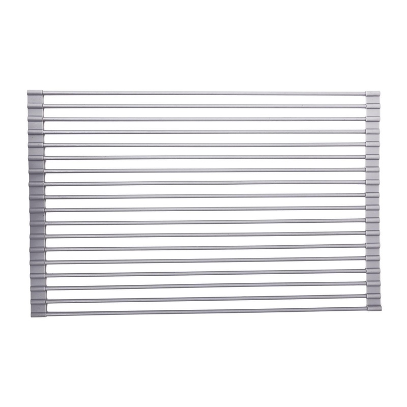 True & Tidy, Multi-Purpose Over The Sink Roll-Up Drying Rack, DR-881, Gray