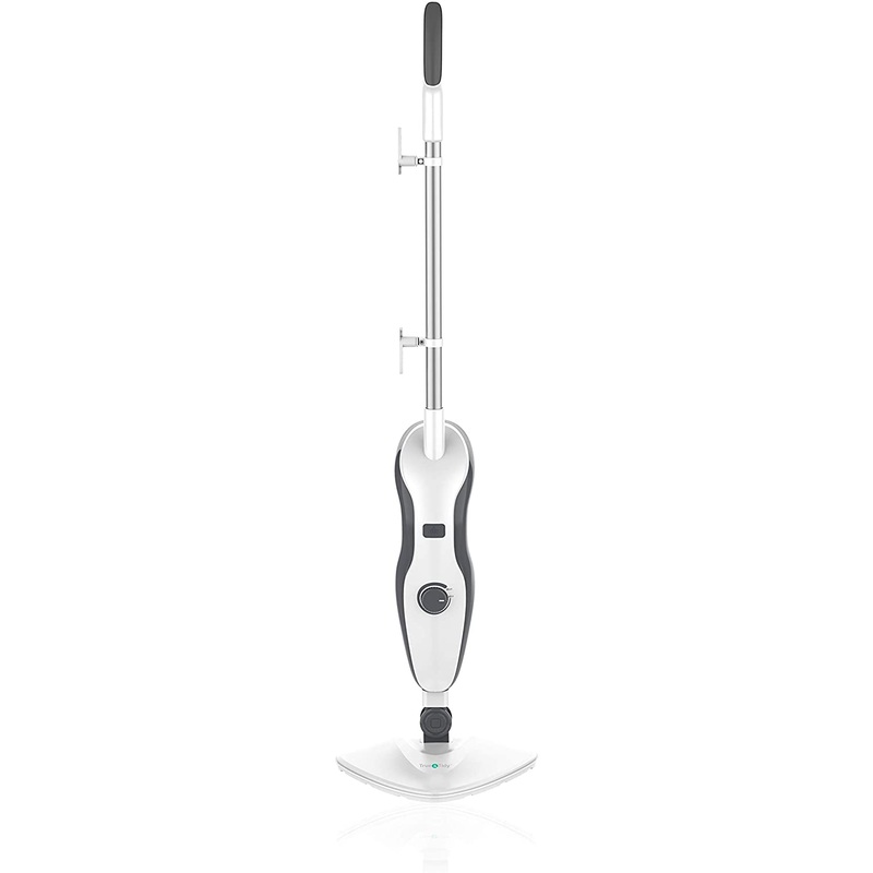True & Tidy, Multi-Surface Heavy Duty Steam Mop, Includes Steam Mop, 2 Steam Mop Pads and Carpet Glider, STM-500, Gray