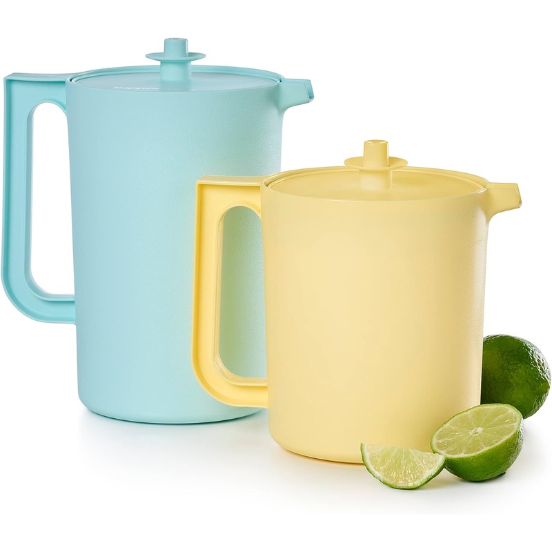 Tupperware Heritage Pitcher Set in Vintage Colors  Dishwasher Safe & BPA Free  (Set of 2)