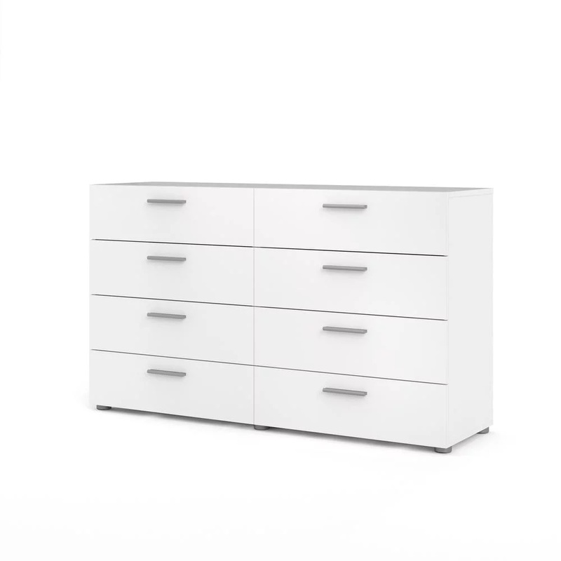 Tvilum Loft 8 Drawer Double Dresser , White
