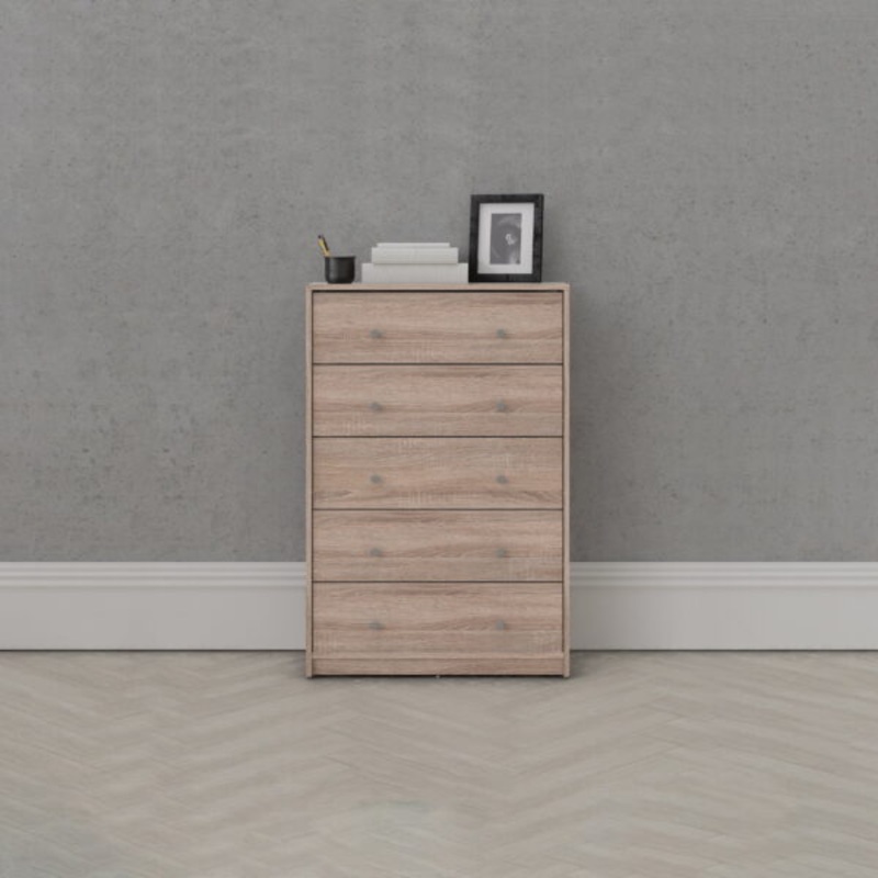 Tvilum Studio 5 Drawer Chest, Truffle Oak