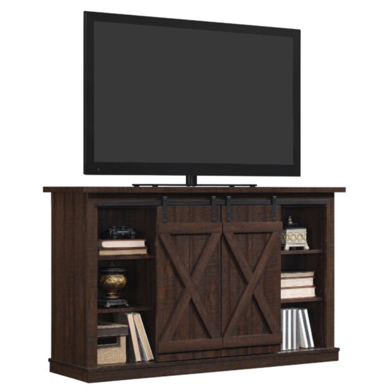 Twin Star Home Terryville Barn Door TV Stand for TVs up to 60, Espresso