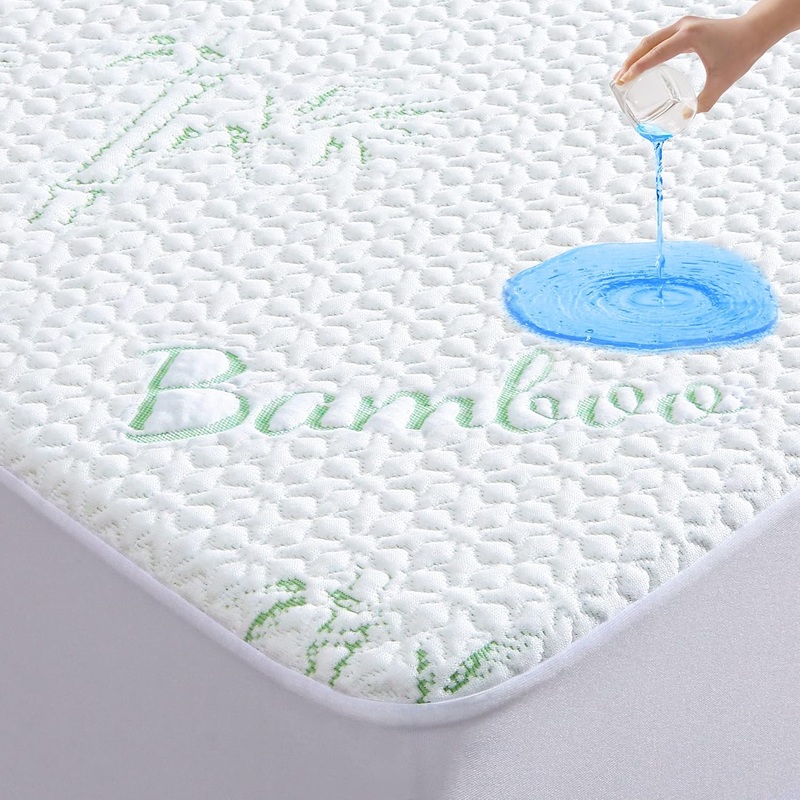 Twin XL Mattress Protector for College Dorm Room Essentials, Back to School Breathable Bamboo Viscose Waterproof Twin Extra Long Size Mattress Pad Cover with 6-16 inches Deep Pocket