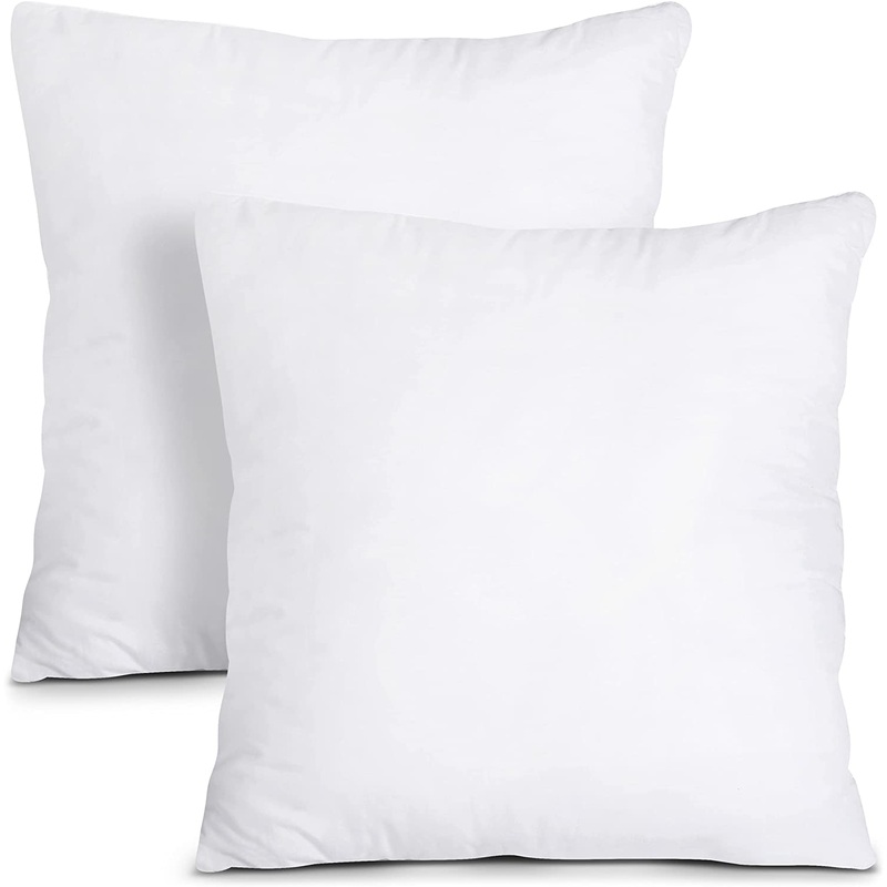 Utopia Bedding Throw Pillows Insert (Pack of 2, White)  18 x 18 Inches Bed and Couch Pillows  Indoor Decorative Pillows