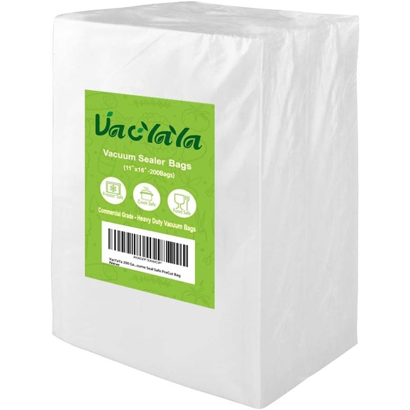 VacYaYa 200 Gallon Size 11 x 16 Inch Vacuum Sealer Freezer Storage Machine Bags for Food,Vac Seal a Meal Bags with BPA Free and Heavy Duty Sous Vide Vaccume Seal Safe PreCut Bag