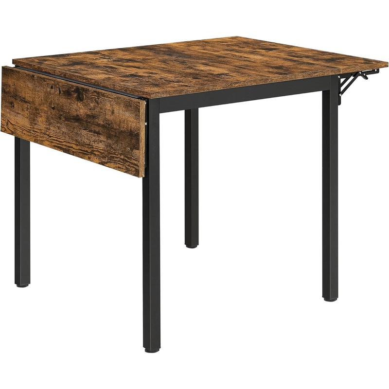 VASAGLE Folding Dining Table, Drop Leaf Extendable, for Small Spaces, Seats 2-4 People, Industrial, 33.3 x 30.7 x 30 Inches,Brown