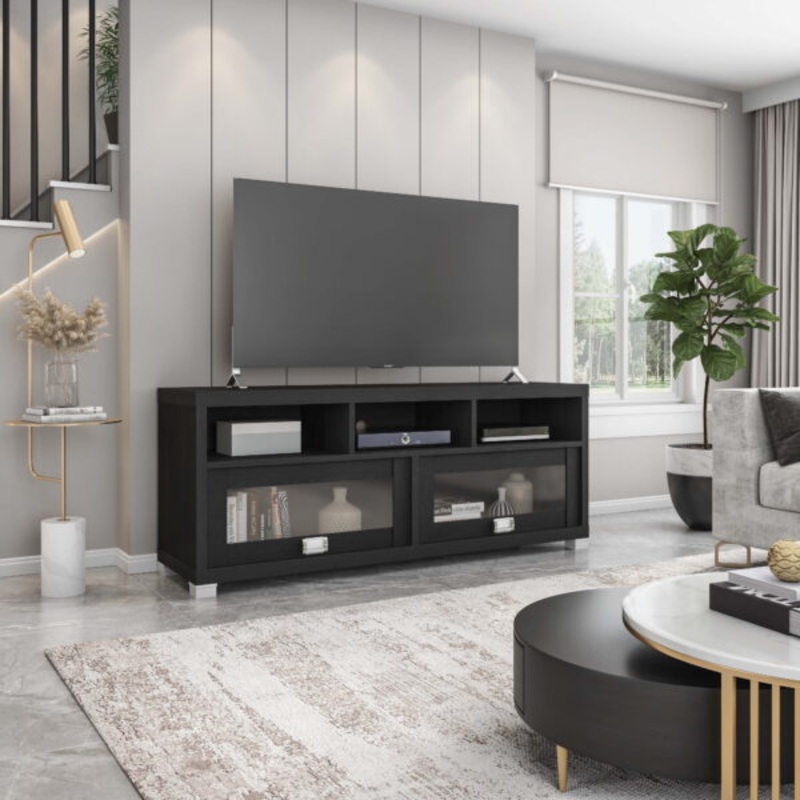 Techni Mobili 58 Durbin TV Stand for TVs up to 75, Black