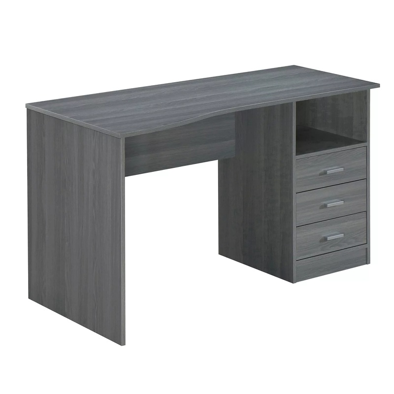 Techni Mobili Classic Computer Desk with Multiple Drawers, Grey