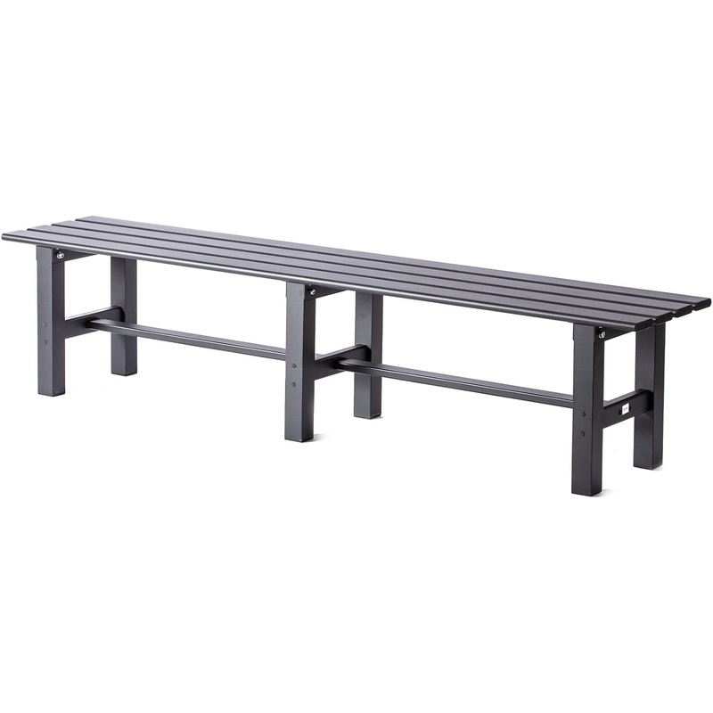 TECSPACE Aluminum Outdoor Patio Bench Black,70.9 x 14.2 x 15.7 inches,Light Weight High Load-Bearing,Outdoor Bench for Park Garden,Patio and Lounge