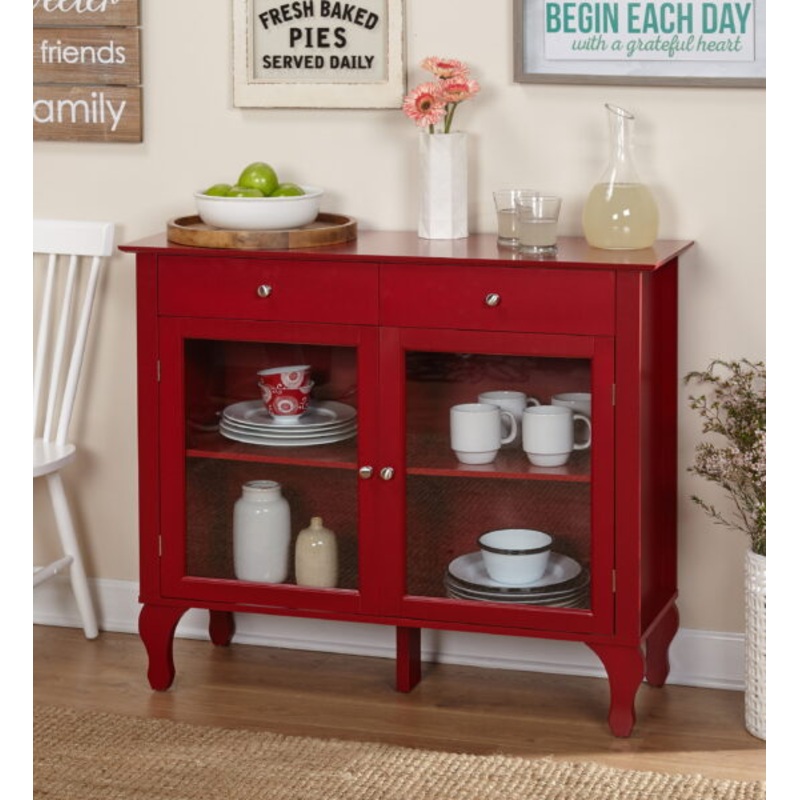 TMS Layla 2-Drawer Buffet Cabinet, Red