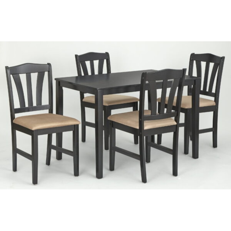 TMS Metropolitan 5-Piece Dining Set, Black