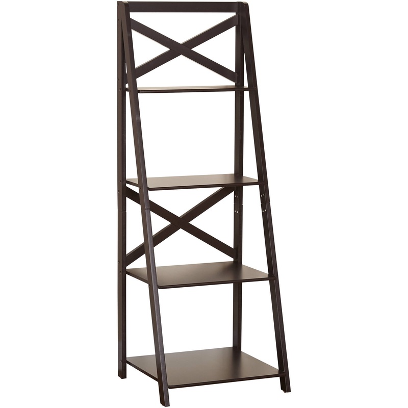 TMS X 4  Tier Shelf, Ladder Bookcase, Espresso