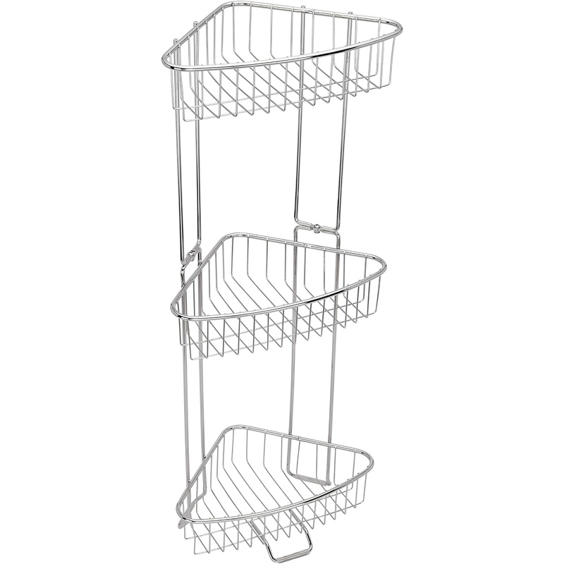 ToiletTree Products Stainless Steel Floor Shower Caddy  Corner Caddy Shelf for Bathroom and Shower Storage  Rust-Proof Shower Caddy for Shampoo, Soap, and More