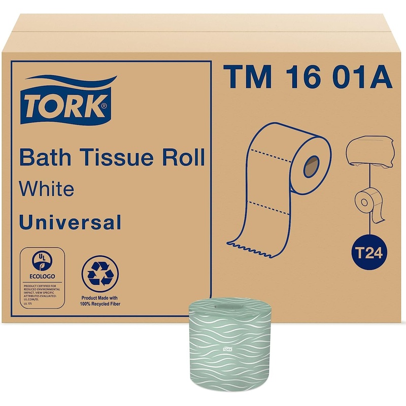 Tork Universal Bath Tissue Roll, 2-Ply, 48 rolls, 500 sheets, TM1601A, White