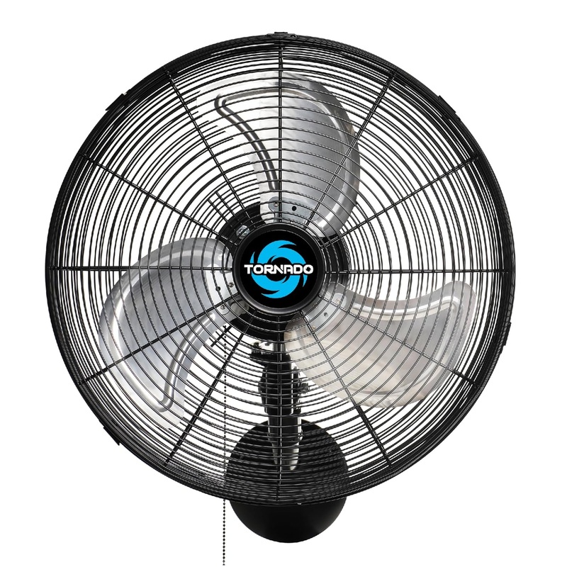 Tornado  16 Inch Pro Series Oscillating Wall Mount Fan  High Velocity Heavy Duty Metal Wall Mount Fan for Industrial, Commercial, Residential, and Greenhouse Use  UL Safety Listed