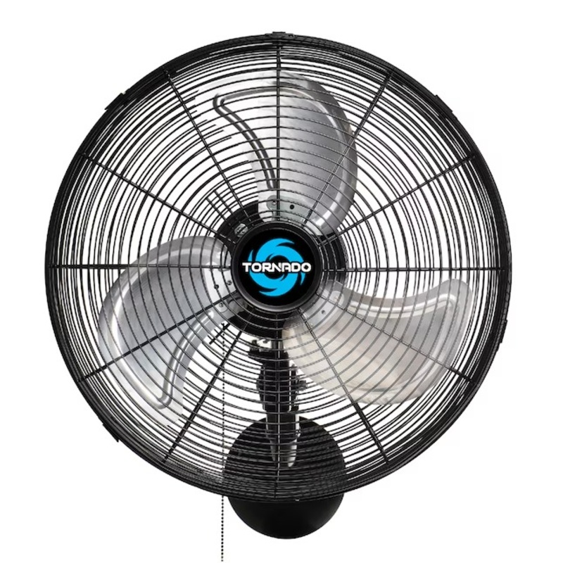 Tornado Fans Wall Fan 16-Inches Plug-In Oscillation Indoor Black Wall Mounted Fan