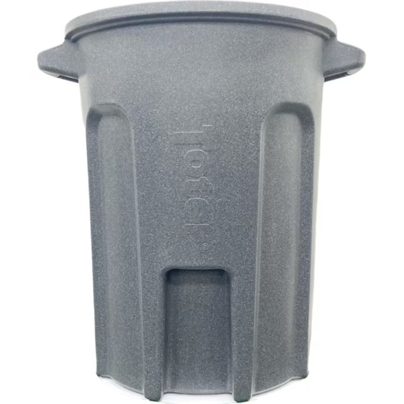 Toter RND55-B0149 55-Gallon Dark Gray Granite Resin Outdoor Lidless Trash Can