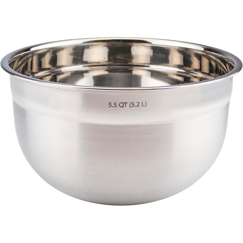 Tovolo Stainless Steel Mixing Bowl (5.5 Quart)  Kitchen & Home Essential for Food Storage, Serving, Salad, Food Prep, Baking, & Cooking / Dishwasher Safe