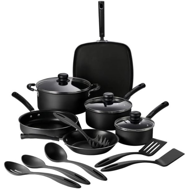 Tramontina 15 pc Aluminum Nonstick Cookware Set with Utensils  Storm, 80143/034DS