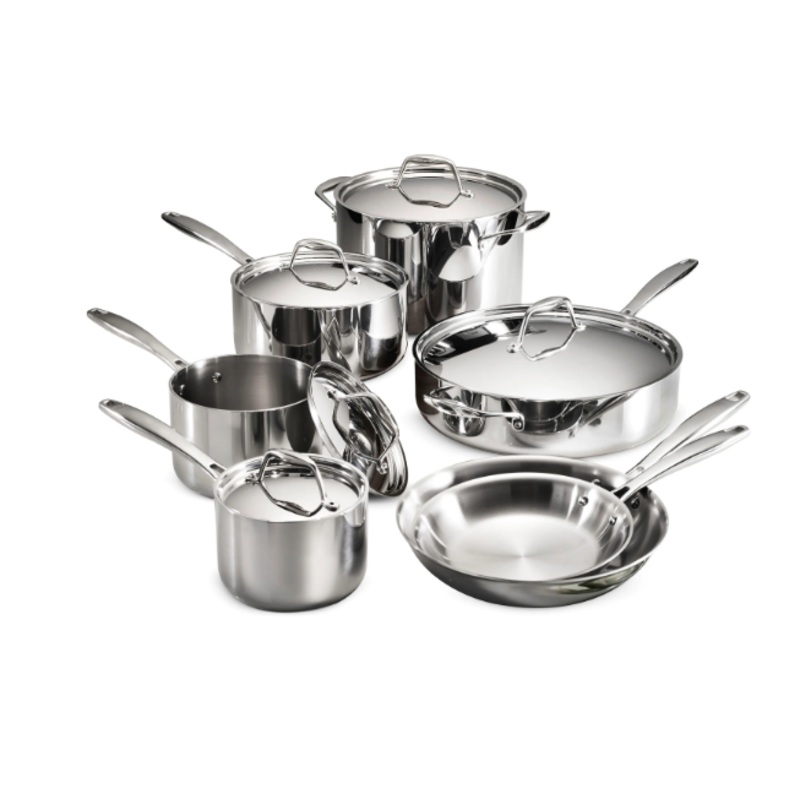Tramontina Gourmet Tri-Ply Clad 12-Piece Stainless Steel Cookware Set
