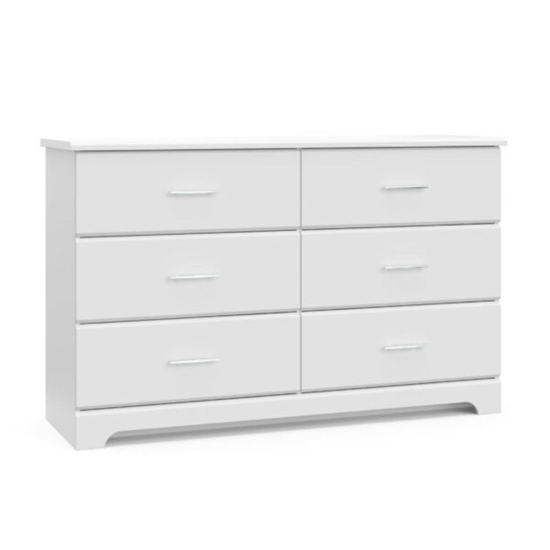 Storkcraft Brookside 6 Drawer Modern Double Dresser White