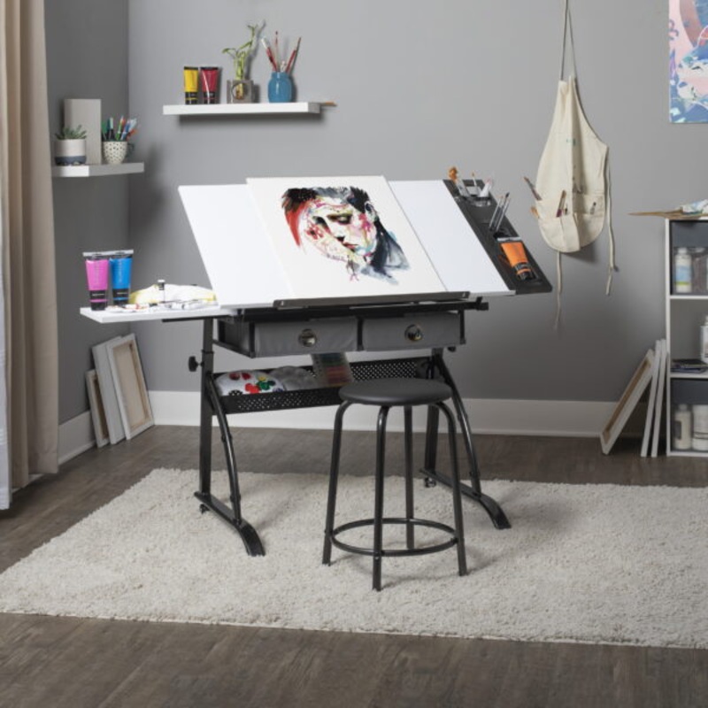 Studio Designs Core Drafting Table and Stool 2 Pc. Craft and Drawing Center