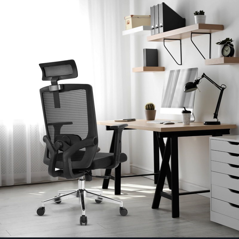 SUGIFT Ergonomic Office Chair with Adjustable Computer Chair  with Lumbar Support Swivel, Black