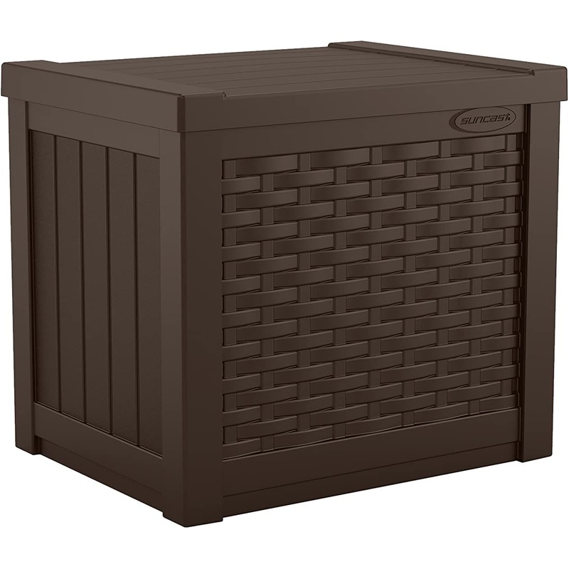 Suncast 22 Gallon Small Resin Storage Seat, Java, SSW600J