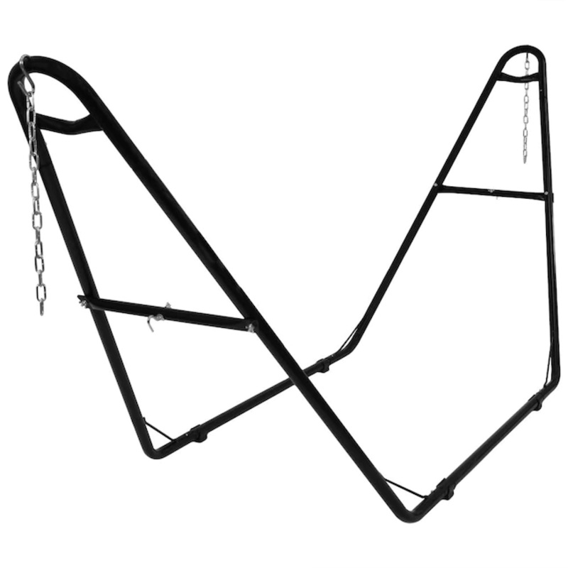 Sunnydaze Decor  550-Pound Capacity Universal Multi-Use Heavy-Duty Steel Hammock Stand 2 Person Fits Hammocks 9 to 14 -ft Long Black