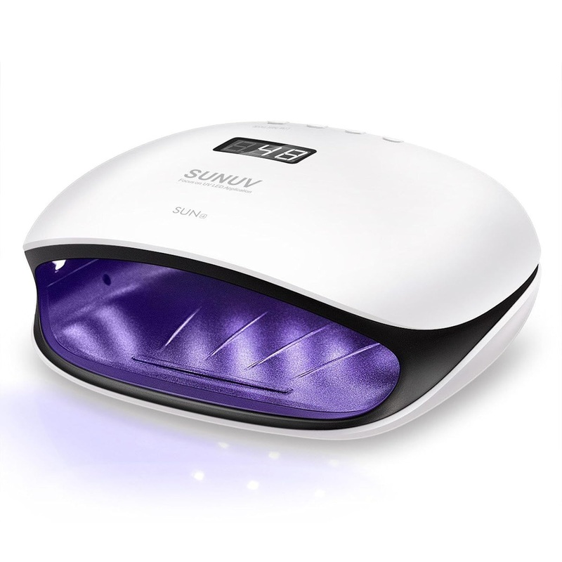 SUNUV SUN4 48W UV LED Nail Lamp, UV Light for Nails, with 4 Timer Settings, Nail Dryer for Gel Polish with All Gel Types for Home Salon Black