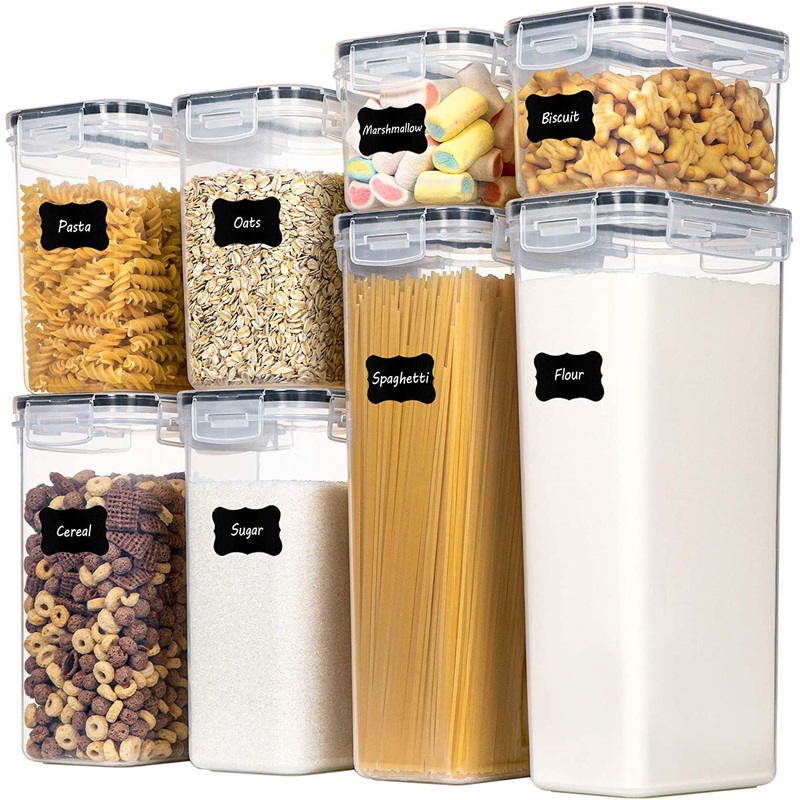 Suproot Kitchen Food Storage Containers Set, Kitchen Pantry Organization and Storage with Easy Lock Lids, 8 Pieces