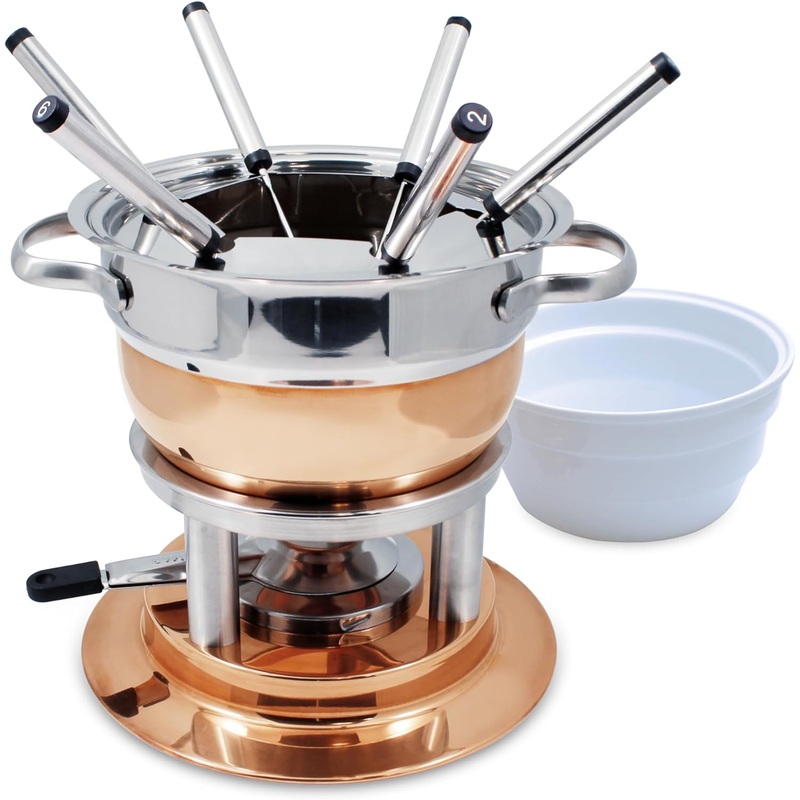 Swissmar Lausanne 11 Piece Copper Plated Fondue Set