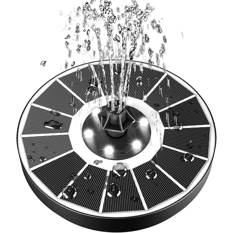 SZMP Solar Fountain Upgraded 100% Glass Panel, 3.5W Solar Powered Fountain Pump, (White)