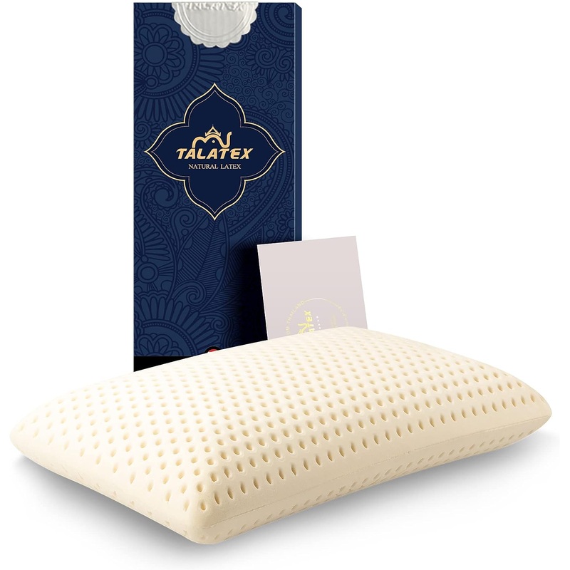 Talatex Talalay 100% Natural Premium Latex Pillow, Soft Pillow with Organic Pillowcase Helps Relieve Pressure, No Memory Foam Chemicals, Perfect Package Best Gift with Removable Tencel Cover