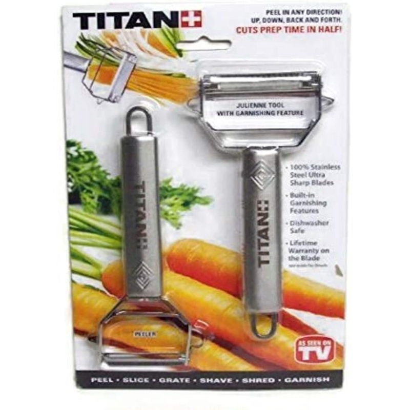Stainless Steel Blade Vegetable Peeler Julienne Tool with Garnishing Feature  Slicer Shredder Cutter for Kitchen Home Staple  TTPLR