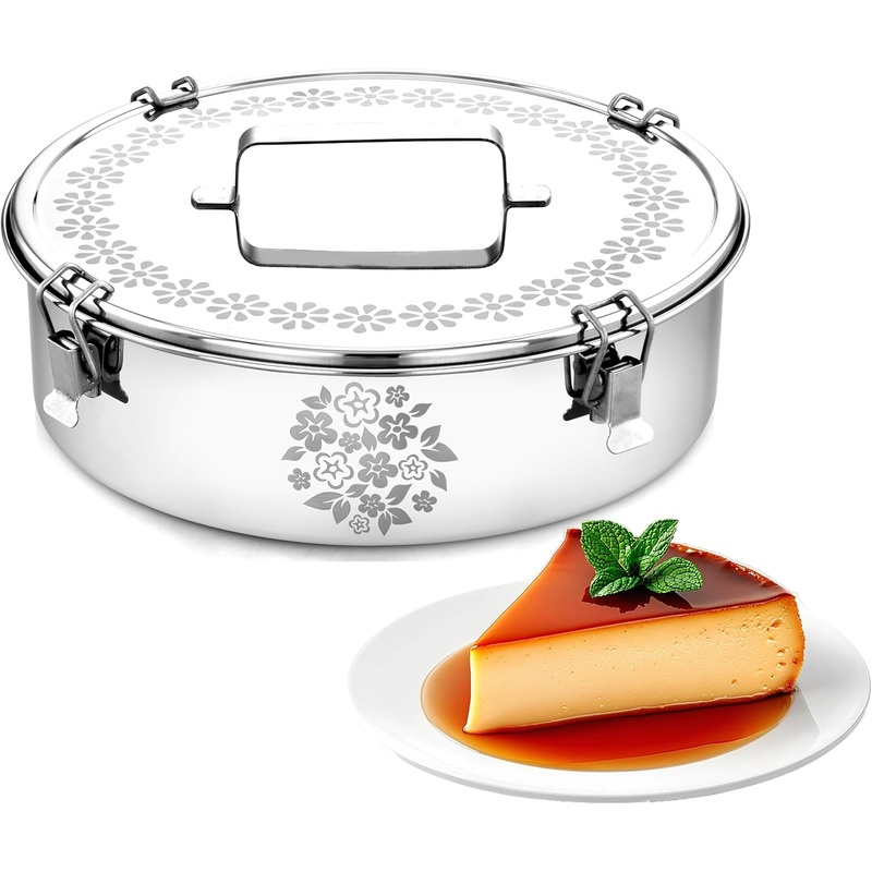 Stainless Steel Extra Large Flanera (Laser Design), 11.25 x 11.25 x 4.25 Inches Flan Pan, Capacity 125 fl. oz, Molde Para Flan