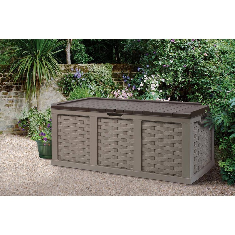 Starplast 67811 153 Gallon Plastic Deck Box, Mocha/Brown