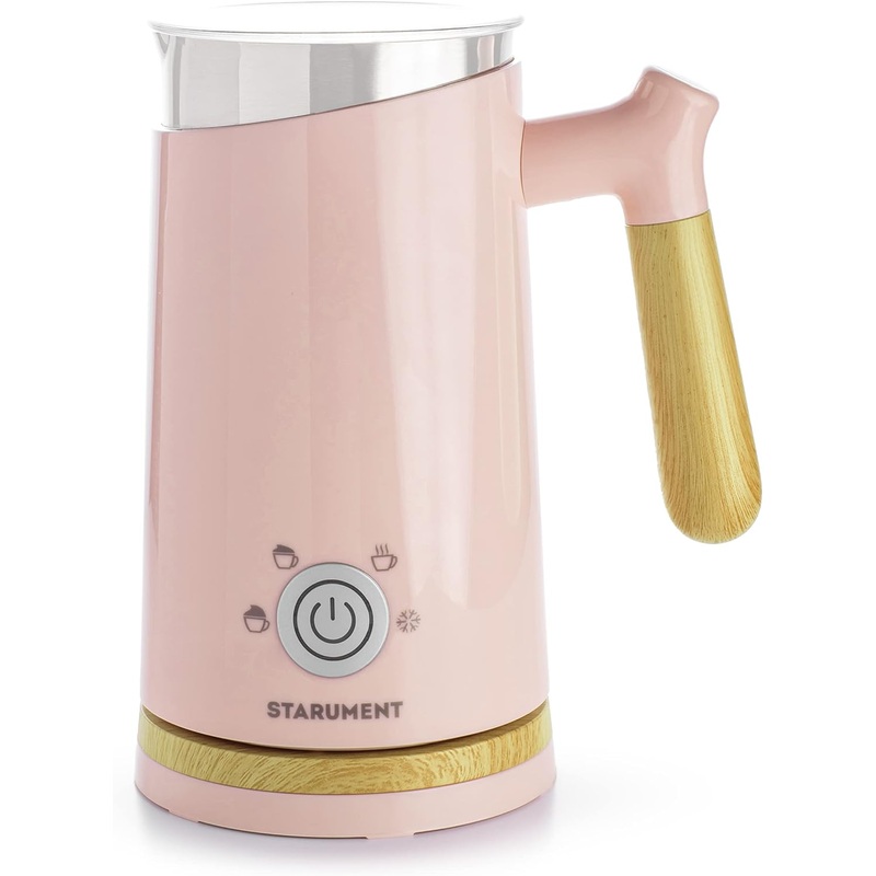 Starument Electric Automatic Milk Frother/ Foamer & Heater for Coffee, Latte, Cappuccino, Other Creamy Drinks  4 Settings for Cold/ Airy Milk/ Dense Foam & Warm Milk  Easy to Use