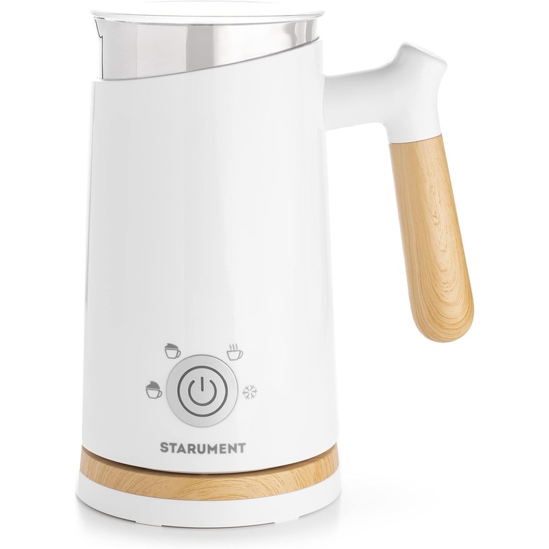 Starument Electric Milk Frother  Automatic Milk Foamer & Heater for Coffee, Latte, Cappuccino, Other Creamy Drinks  4 Settings for Cold Foam, Airy Milk Foam, Dense Foam & Warm Milk  Easy to Use