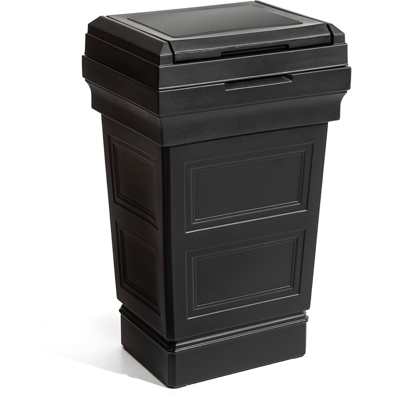 Step2 Atherton Large Garbage Container, Indoor/Outdoor Trash Can with Lid, Weather Resistant, Made of Durable Plastic, Weather-Resistant, Classic White
