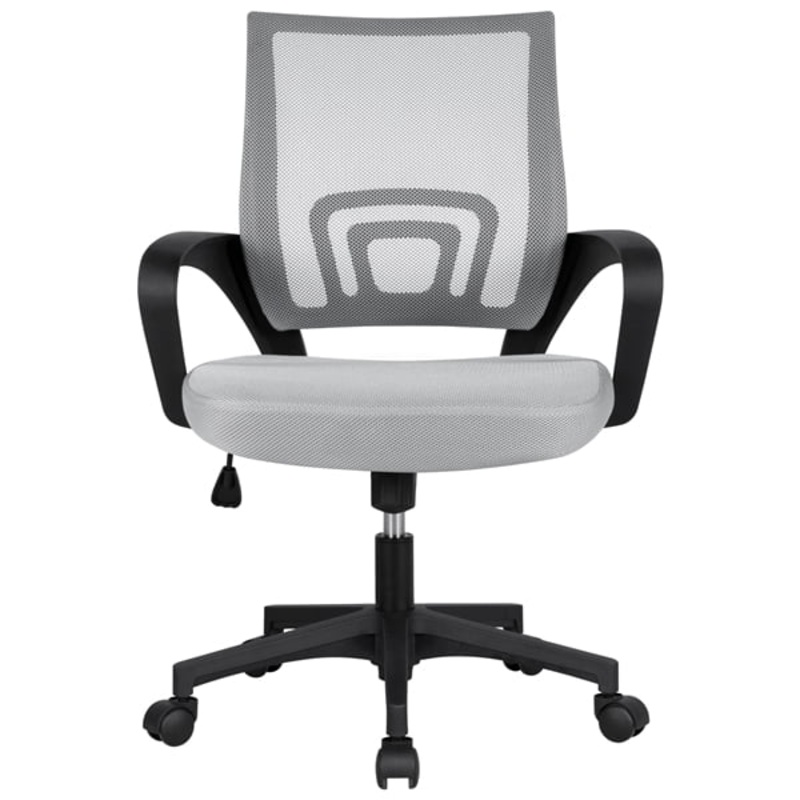 Smile Mart Steel Managers Chair with Adjustable Height & Swivel, 220 lb. Capacity, Gray