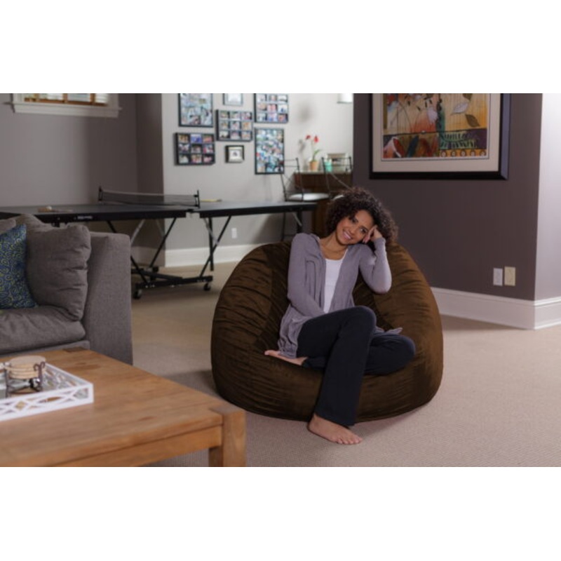 Sofa Sack Bean Bag Chair, Memory Foam Lounger with Microsuede Cover, Kids, Adults, 4 ft, Chocolate