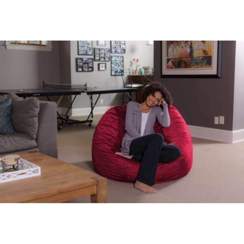 Sofa Sack Bean Bag Chair, Memory Foam Lounger with Microsuede Cover, Kids, Adults, 4 ft, Cinnabar