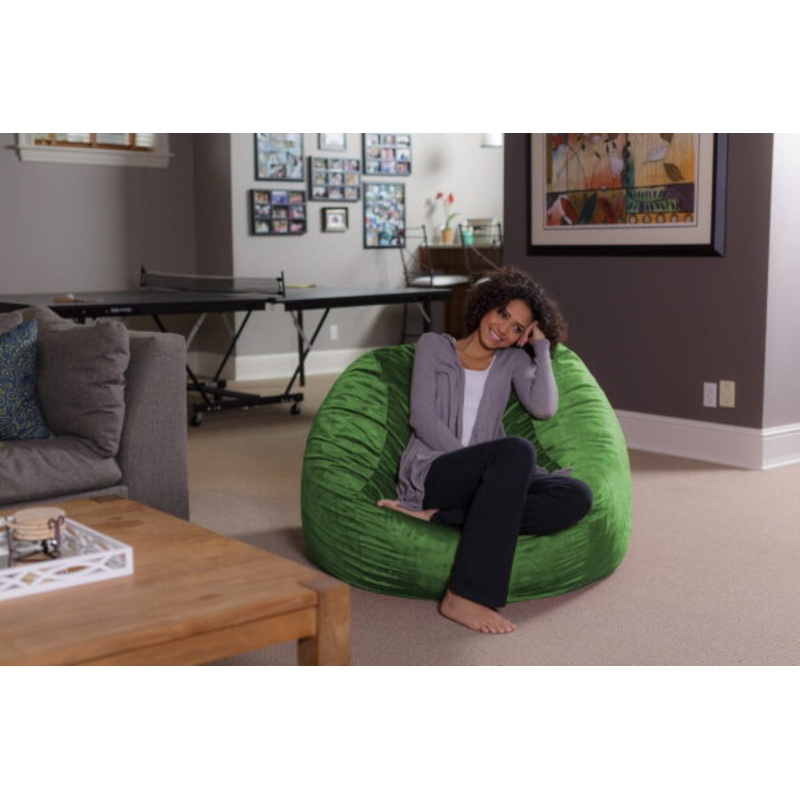 Sofa Sack Bean Bag Chair, Memory Foam Lounger with Microsuede Cover, Kids, Adults, 4 ft, Lime