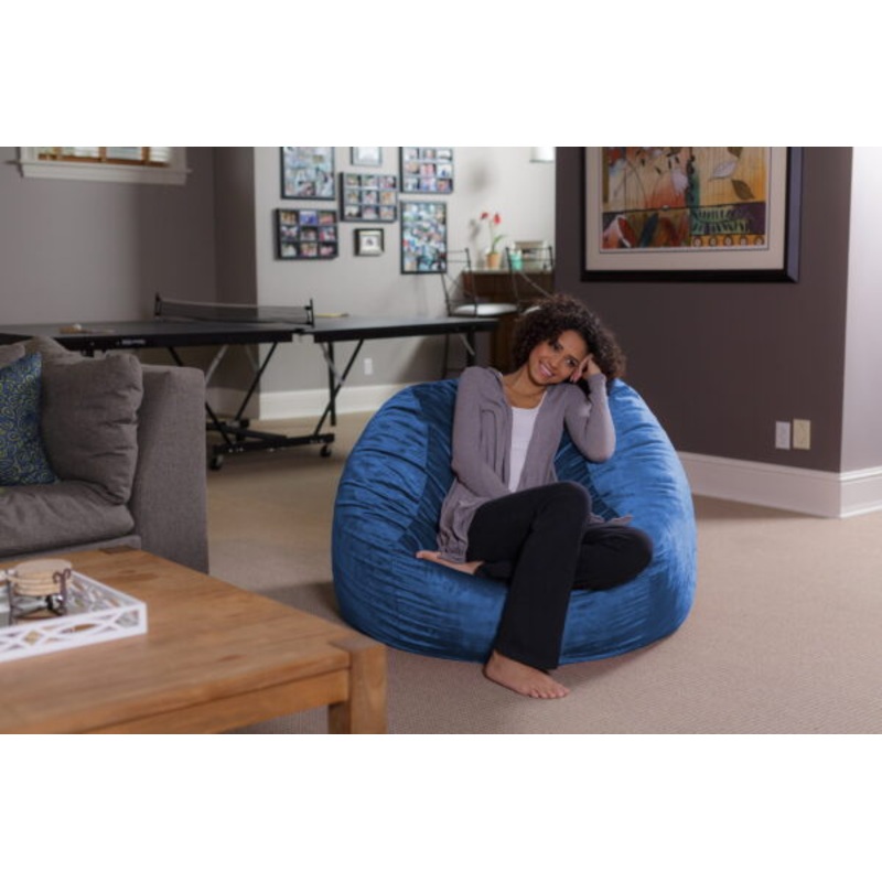 Sofa Sack Bean Bag Chair, Memory Foam Lounger with Microsuede Cover, Kids, Adults, 4 ft, Royal Blue