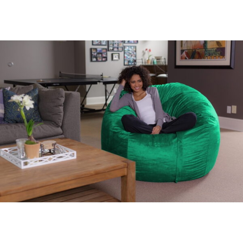Sofa Sack Bean Bag Chair, Memory Foam Lounger with Microsuede Cover, Kids, Adults, 5 ft, Aqua Marine