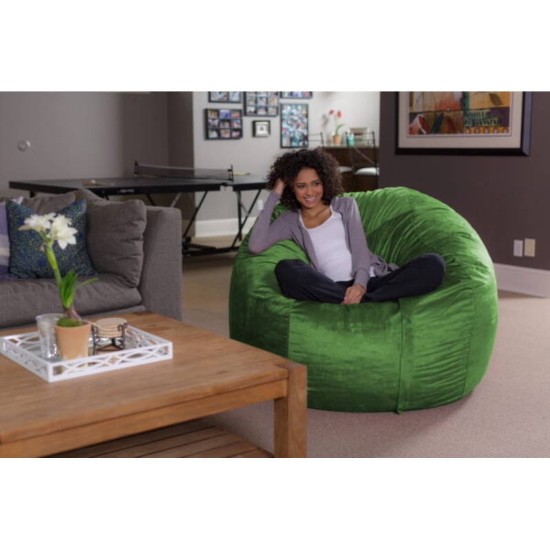 Sofa Sack Bean Bag Chair, Memory Foam Lounger with Microsuede Cover, Kids, Adults, 5 ft, Lime