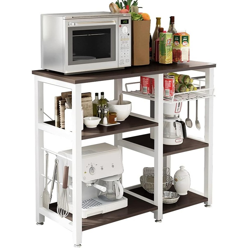 soges 3-Tier Kitchen Bakers Rack Utility Microwave Oven Stand Storage Cart Workstation Shelf, W5s-B