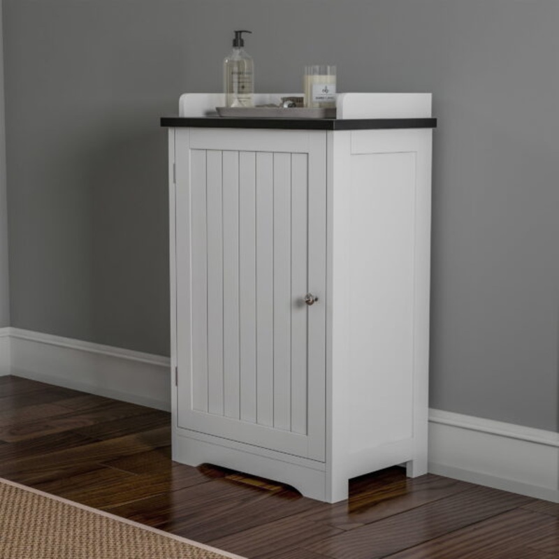 Somerset Home Bathroom Cabinet  Floor Cupboard for Storage (White)